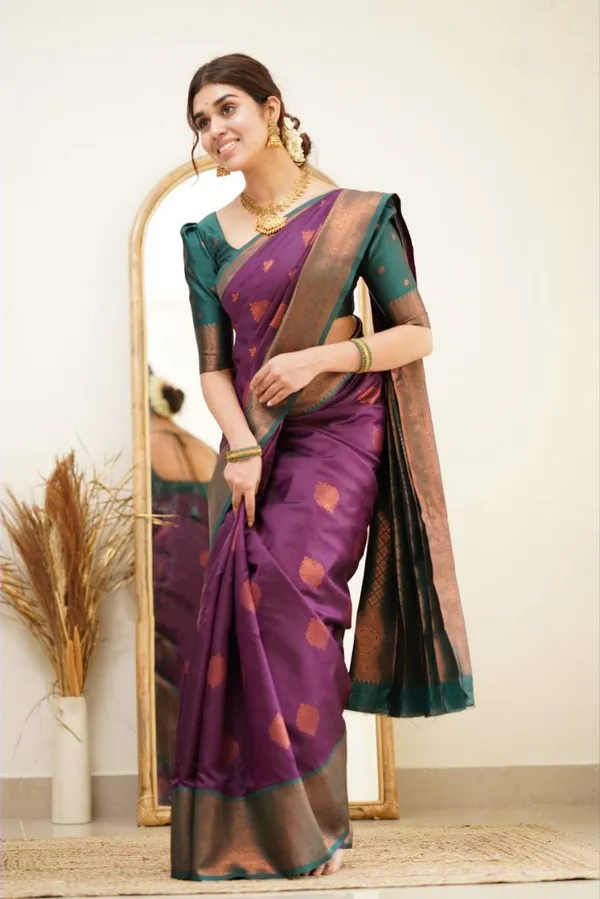PURPLE_PURE_BANARASI_SAREE